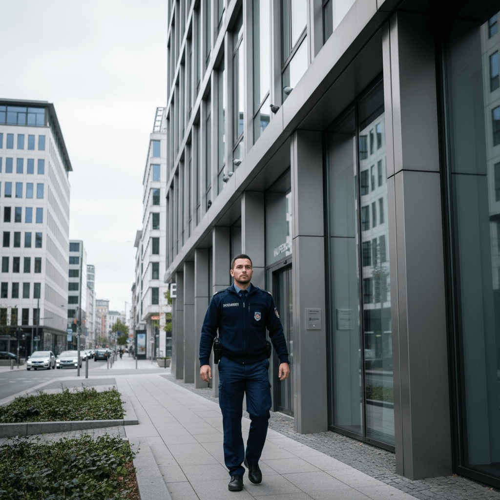 Sicherheitsbeamter bei der Objektbewachung