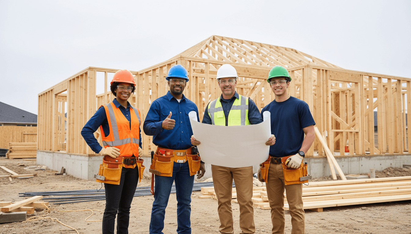 Facility-Service-Team bei der Zusammenarbeit auf einer Baustelle